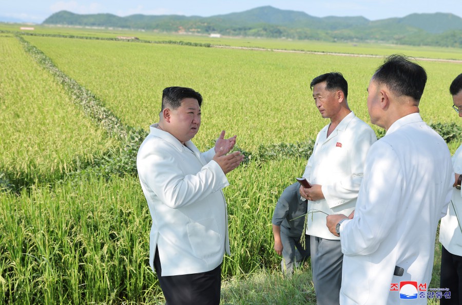 Respected Comrade Kim Jong Un Inspects Ogye and Wollang Farms in Anbyon County of Kangwon Province