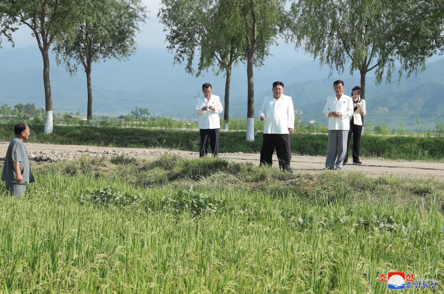 Respected Comrade Kim Jong Un Inspects Ogye and Wollang Farms in Anbyon County of Kangwon Province