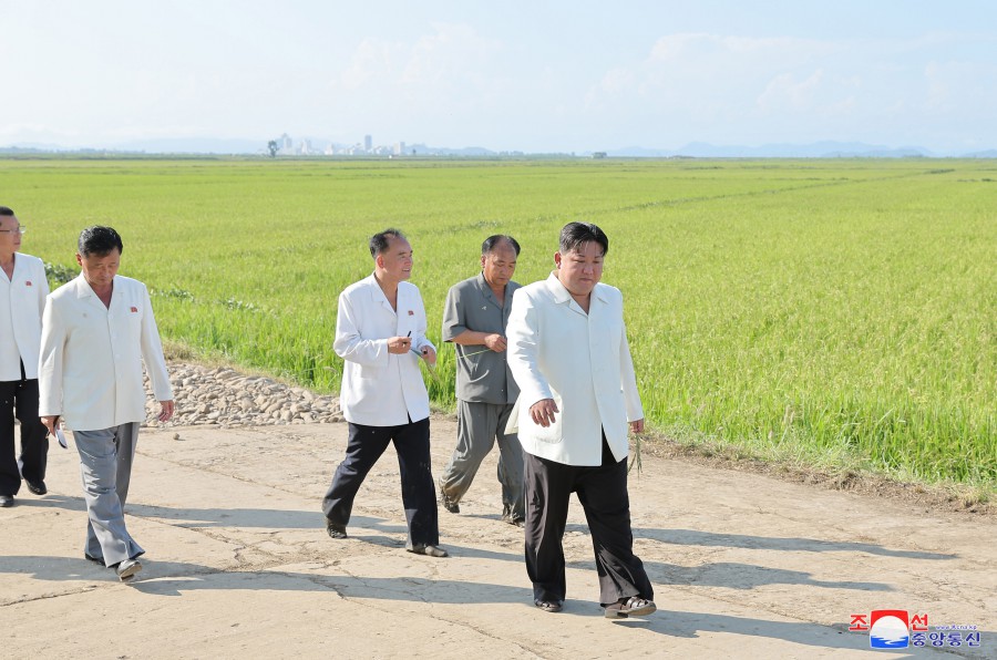 Respected Comrade Kim Jong Un Inspects Ogye and Wollang Farms in Anbyon County of Kangwon Province