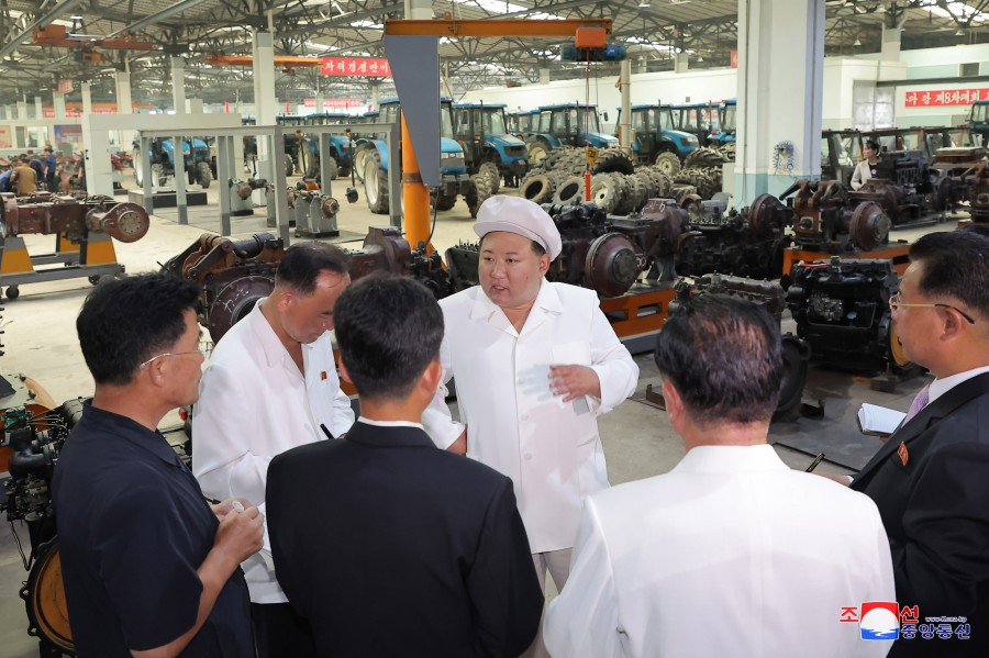 Respected Comrade Kim Jong Un Inspects Kumsong Tractor Factory