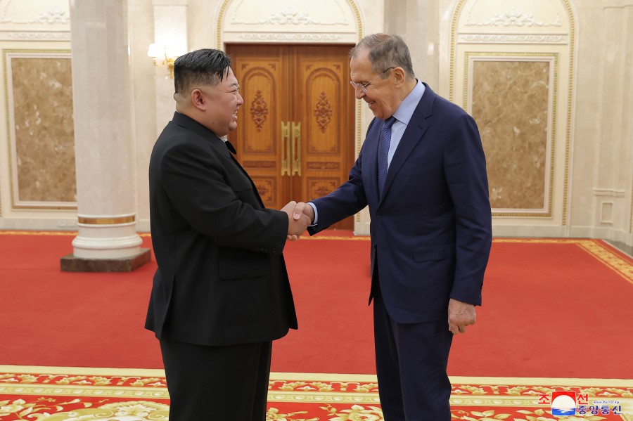 Respected Comrade Kim Jong Un Receives Russian Foreign Minister