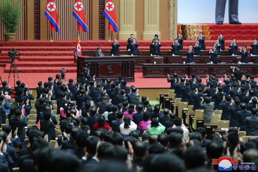 Respected Comrade Kim Jong Un Makes Policy Speech at 10th Session of 14th SPA