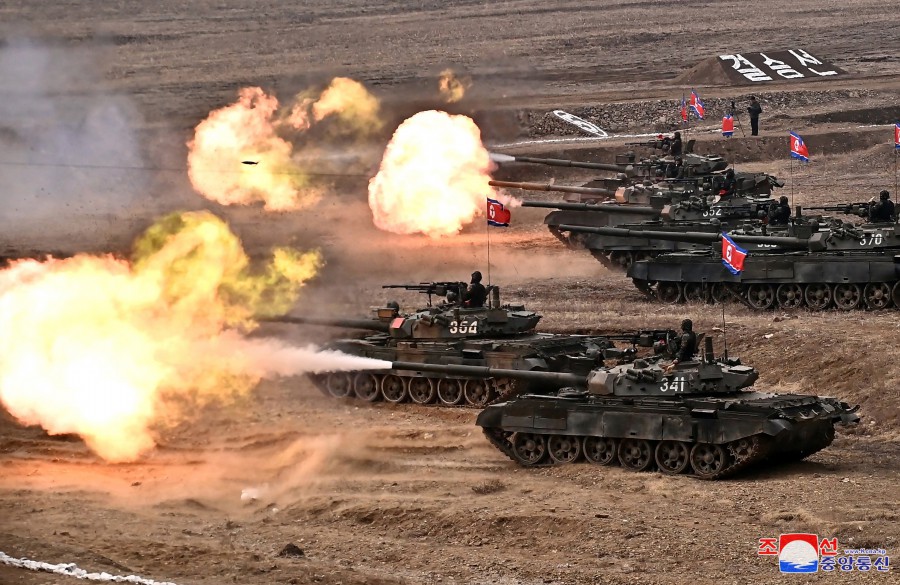 Respected Comrade Kim Jong Un Guides Tankmen's Training Match