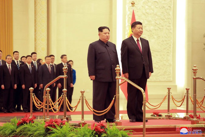 Ceremony Welcoming Kim Jong Un Held at China's Great Hall of People