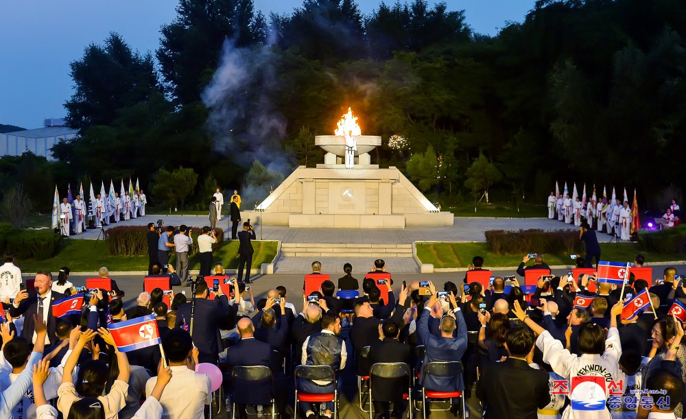 Ceremony of Lighting Fire for Int'l Martial Arts Games Held in Pyongyang