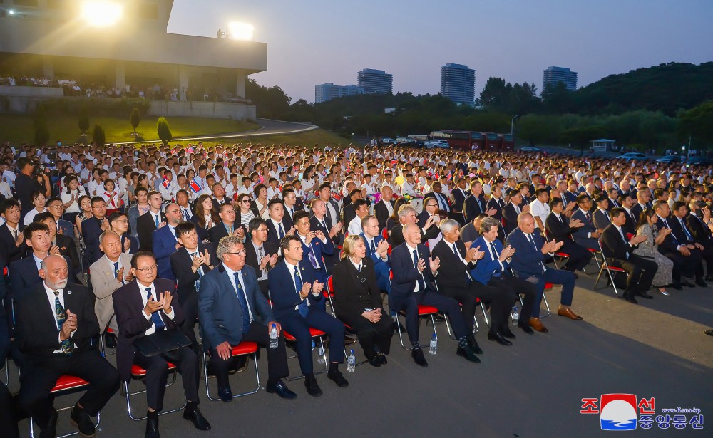 Ceremony of Lighting Fire for Int'l Martial Arts Games Held in Pyongyang