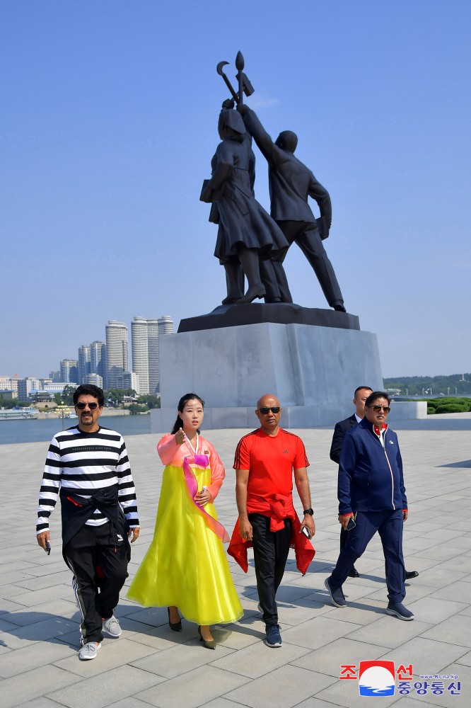 Participants in Memorial Service for Choe Hong Hui Tour Pyongyang