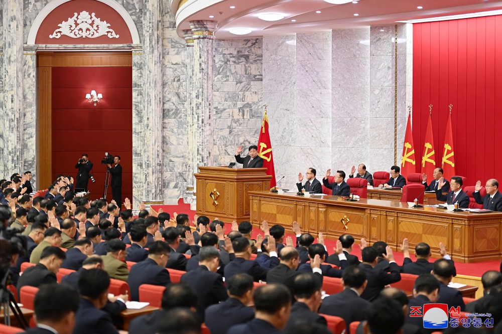 Second-day Sitting of Tenth Plenary Meeting of Eighth Central Committee of WPK Held