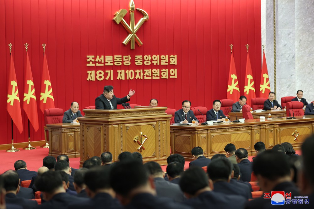 Second-day Sitting of Tenth Plenary Meeting of Eighth Central Committee of WPK Held