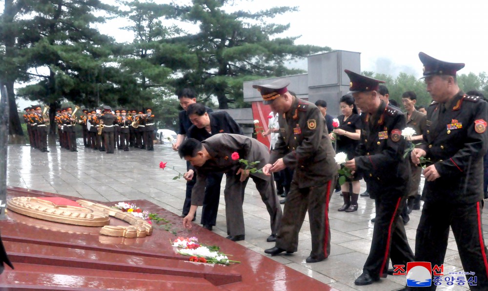 Flowers Laid at Statues, Cemeteries and Graves of Martyrs and Memorial Towers