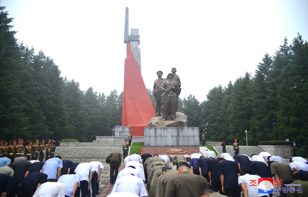 Flowers Laid at Statues, Cemeteries and Graves of Martyrs and Memorial Towers