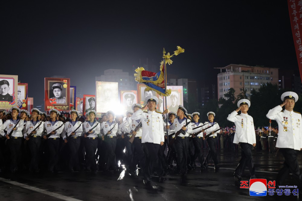 Ceremony of Commemorative March of Columns Symbolic of Units in Fatherland Liberation War Held