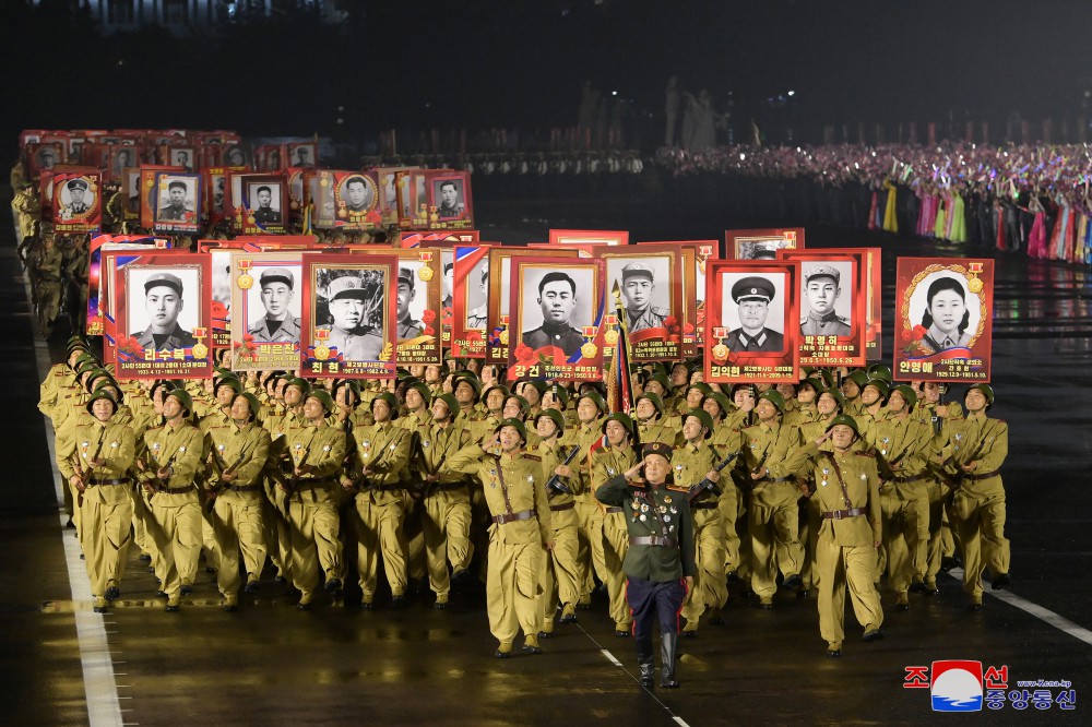 Ceremony of Commemorative March of Columns Symbolic of Units in Fatherland Liberation War Held