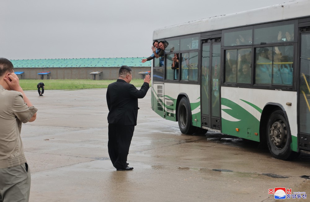 Respected Comrade Kim Jong Un Inspects Flood-hit Areas in City of Sinuiju and Uiju County of North Phyongan Province