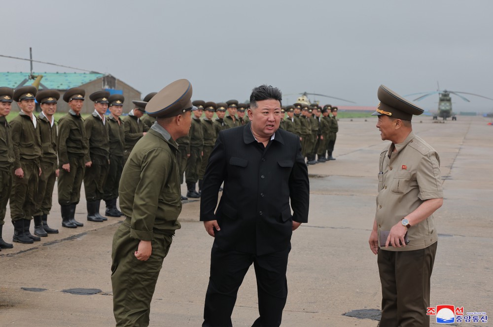 Respected Comrade Kim Jong Un Inspects Flood-hit Areas in City of Sinuiju and Uiju County of North Phyongan Province