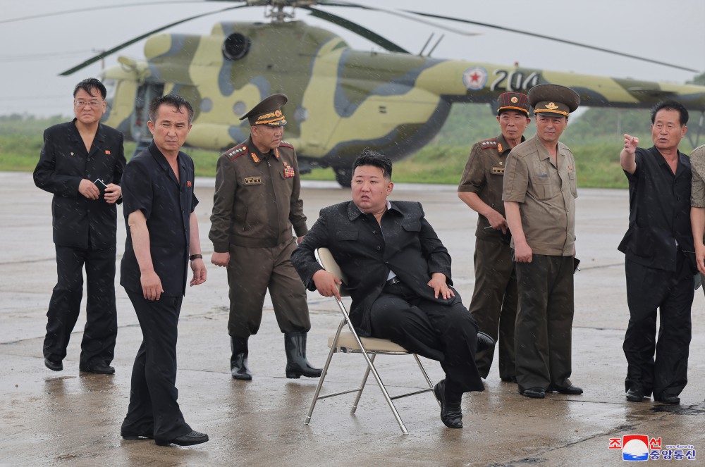 Respected Comrade Kim Jong Un Inspects Flood-hit Areas in City of Sinuiju and Uiju County of North Phyongan Province