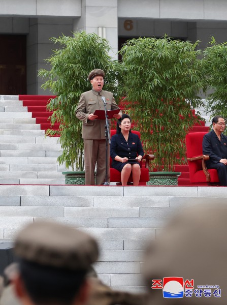 Ceremony of Paektusan Hero Youth Shock Brigade's Departure for Rehabilitation Sites in North Phyongan Province Takes Place