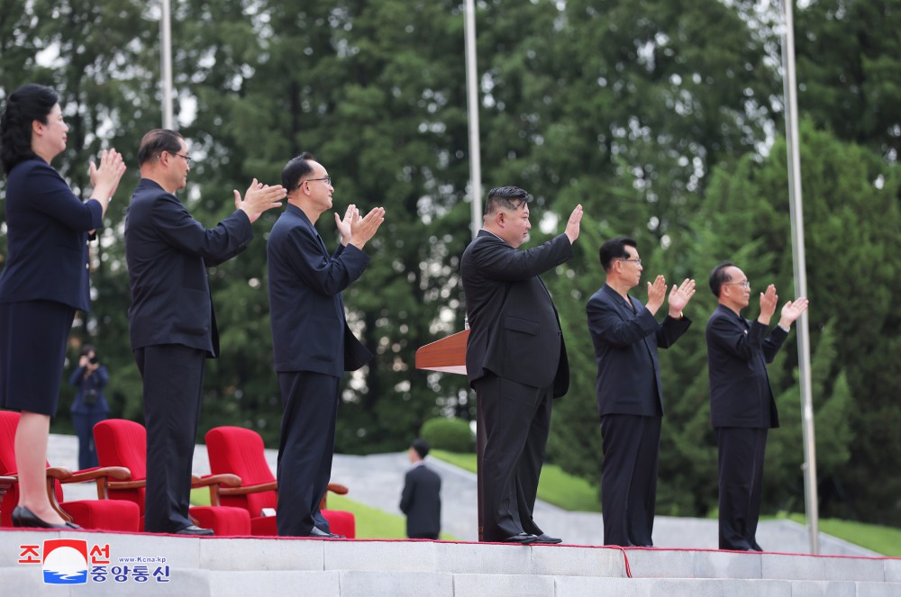 Ceremony of Paektusan Hero Youth Shock Brigade's Departure for Rehabilitation Sites in North Phyongan Province Takes Place