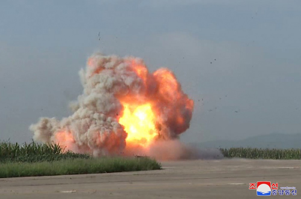 Respected Comrade Kim Jong Un Oversees Performance Test of Drones