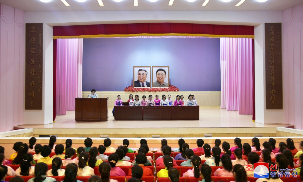 Women's Union Officials and Members Meet to Celebrate 76th Birthday of DPRK