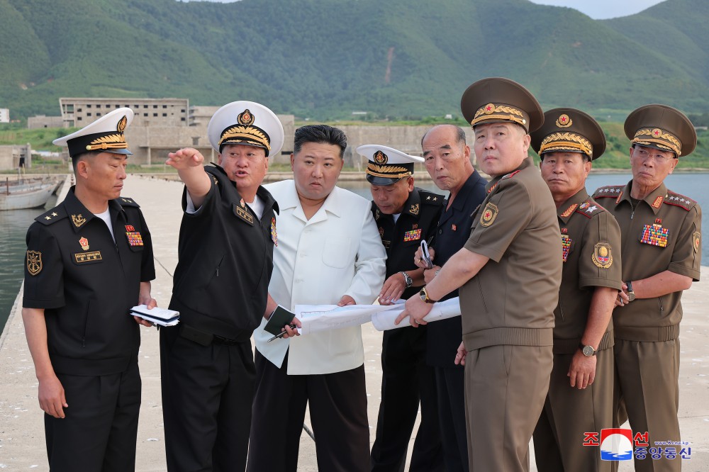 Respected Comrade Kim Jong Un Inspects Site for Construction of New Naval Base