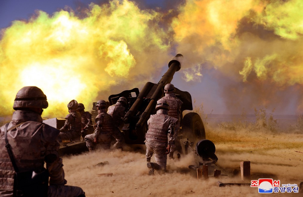 Respected Comrade Kim Jong Un Oversees Live Artillery Firing by Graduates of O Jin U Artillery Academy