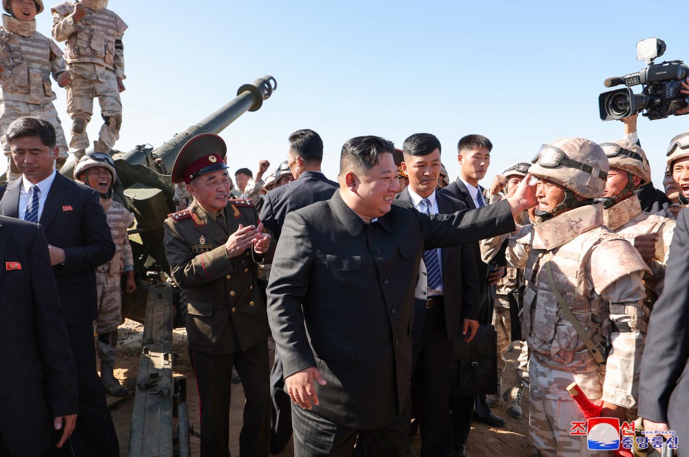 Respected Comrade Kim Jong Un Oversees Live Artillery Firing by Graduates of O Jin U Artillery Academy