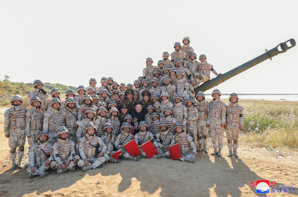 Respected Comrade Kim Jong Un Oversees Live Artillery Firing by Graduates of O Jin U Artillery Academy