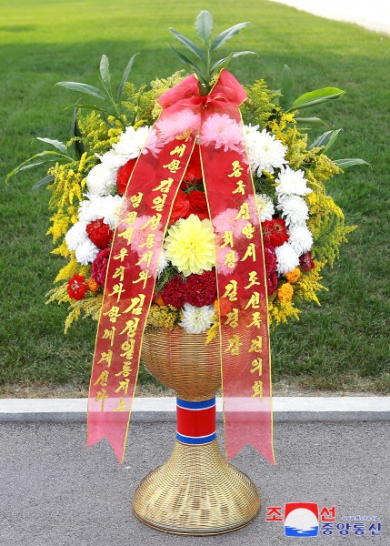 Floral Tribute Paid to Statues of Great Leaders