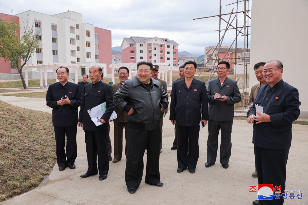 Respected Comrade Kim Jong Un Visits Construction Site for Recovery in Flood-hit Areas of Jagang Province