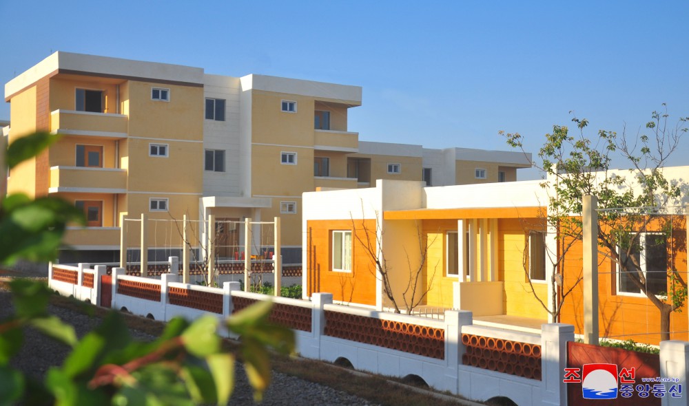 New Houses Built at Ryongchon Farm in Hwangju County of DPRK