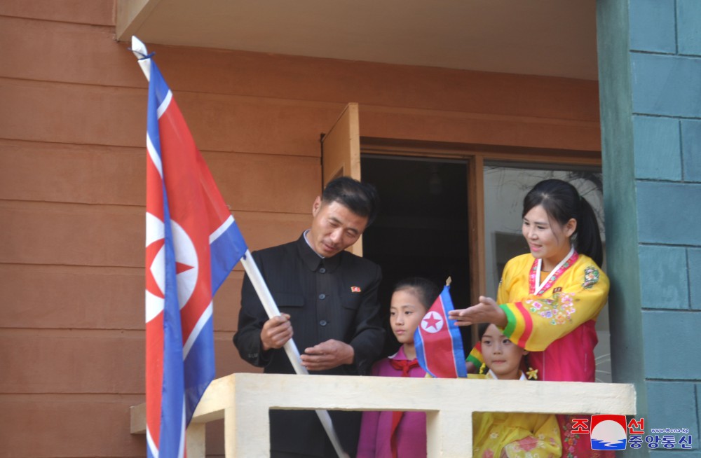 New Houses Built at Ryongchon Farm in Hwangju County of DPRK