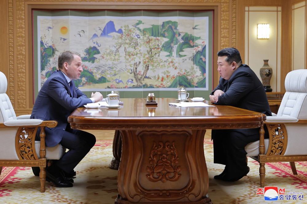 Respected Comrade Kim Jong Un Meets Minister of Natural Resources and Ecology of Russian Federation Alexandr Kozlov