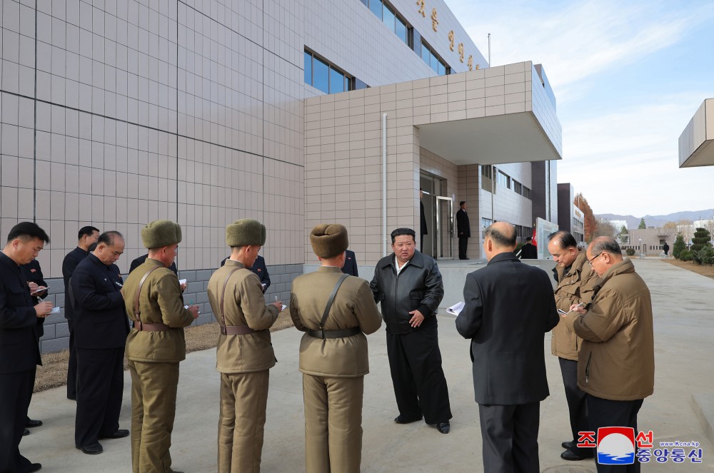 Respected Comrade Kim Jong Un Inspects Regional-Industry Factories under Construction in Songchon County