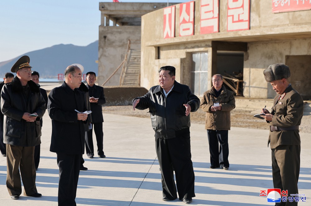 Respected Comrade Kim Jong Un Inspects Sinpho City Offshore Farm in South Hamgyong Province under Construction