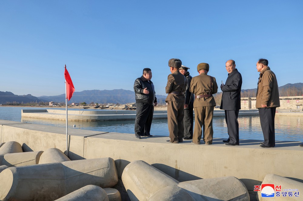 Respected Comrade Kim Jong Un Inspects Sinpho City Offshore Farm in South Hamgyong Province under Construction