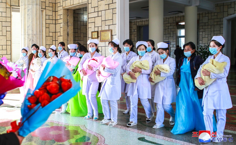 Triplets Leave Pyongyang Maternity Hospital