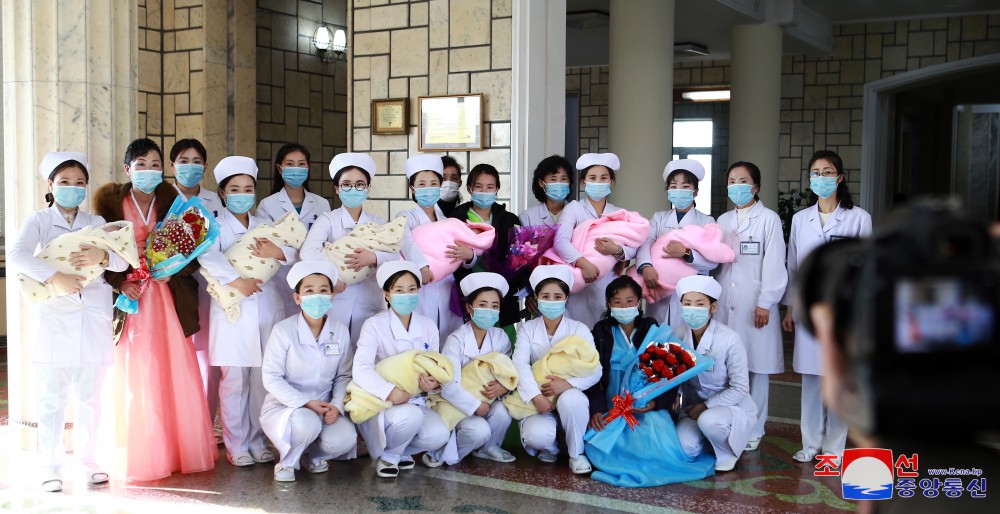 Triplets Leave Pyongyang Maternity Hospital