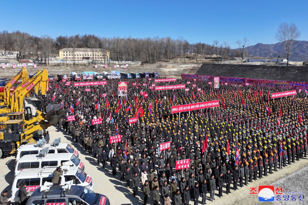 Groundbreaking Ceremonies of Regional-industry Factories, Hospital and Leisure Complex Held in DPRK