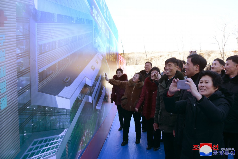 Groundbreaking Ceremonies of Regional-industry Factories, Hospital and Leisure Complex Held in DPRK