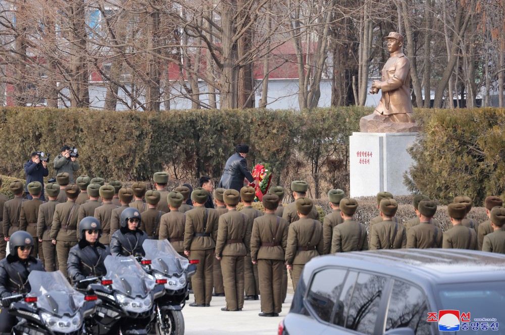 Respected Comrade Kim Jong Un Inspects Kang Kon Military Academy