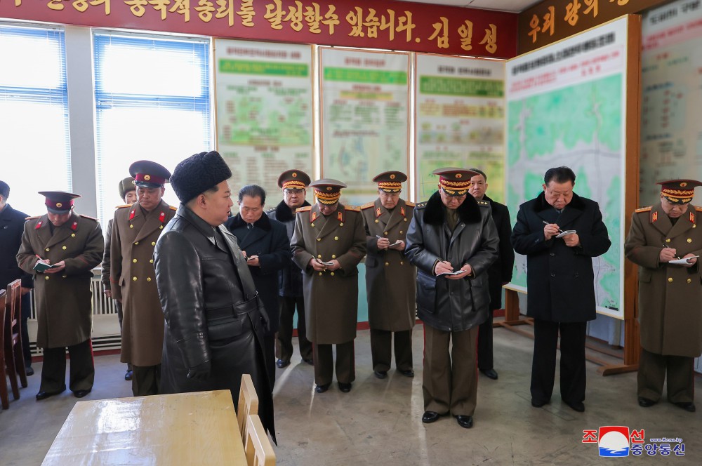 Respected Comrade Kim Jong Un Inspects Kang Kon Military Academy