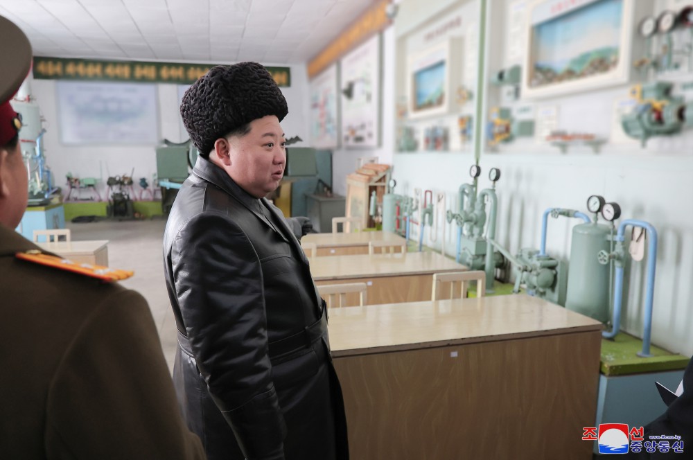 Respected Comrade Kim Jong Un Inspects Kang Kon Military Academy