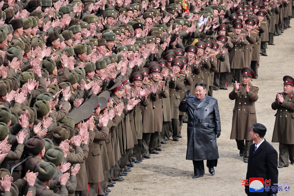 Respected Comrade Kim Jong Un Inspects Kang Kon Military Academy