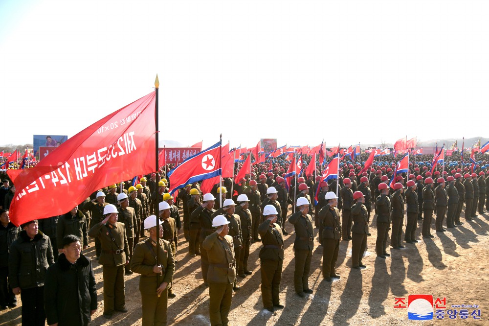 Groundbreaking Ceremony of Regional-industry Factories and Grain Management Station of Hwangju County for Regional Development 20×10 Policy Held in DPRK