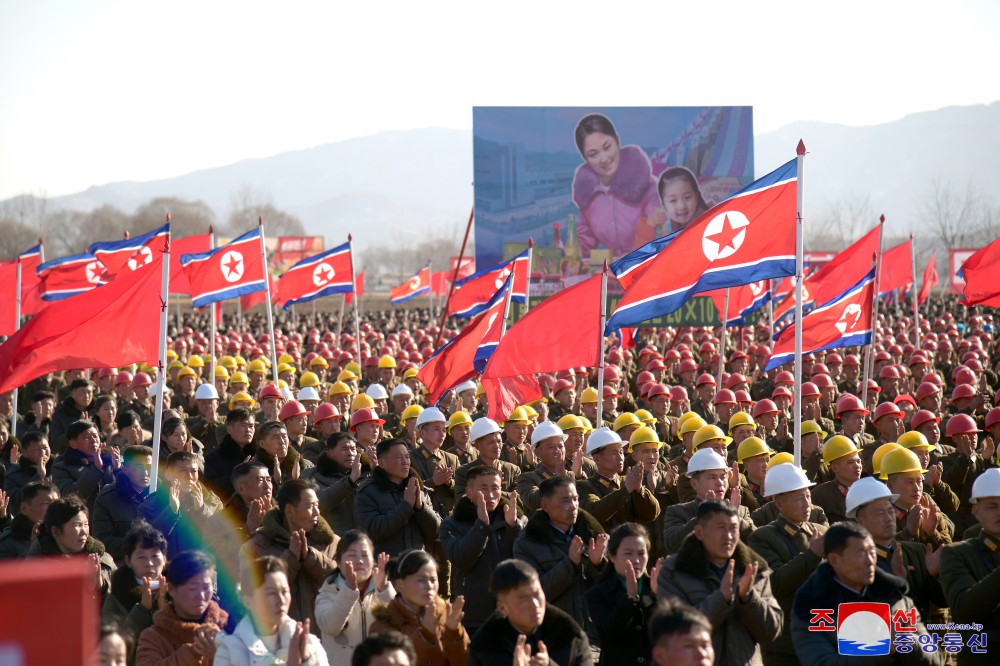 Groundbreaking Ceremony of Regional-industry Factories and Grain Management Station of Hwangju County for Regional Development 20×10 Policy Held in DPRK