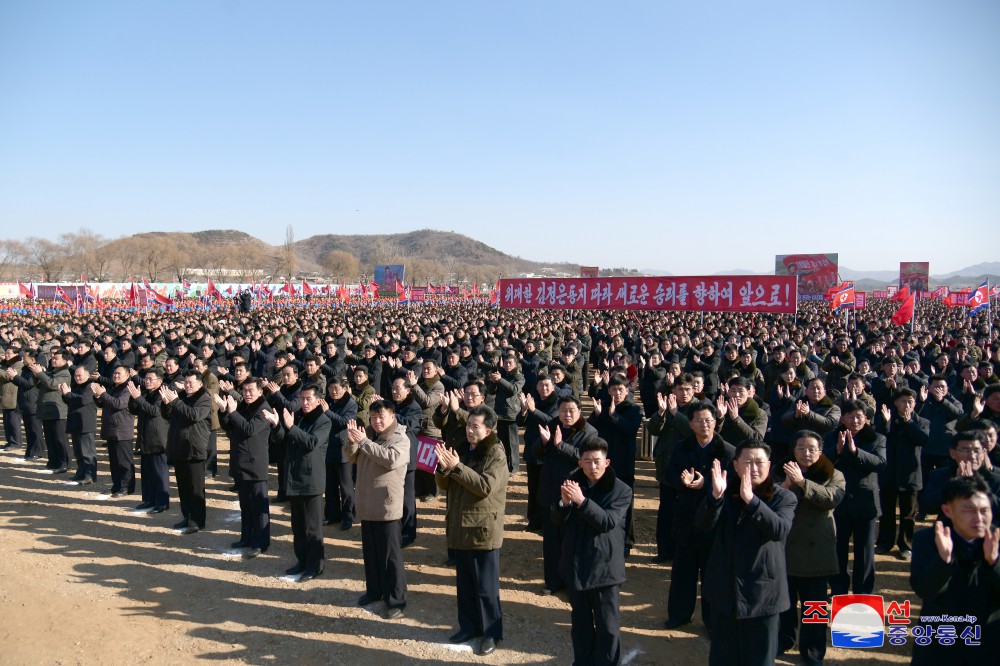 Groundbreaking Ceremony of Regional-industry Factories and Grain Management Station of Hwangju County for Regional Development 20×10 Policy Held in DPRK