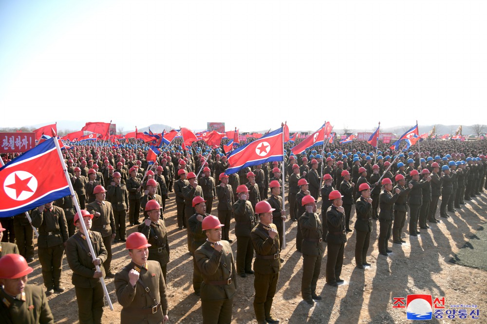 Groundbreaking Ceremony of Regional-industry Factories and Grain Management Station of Hwangju County for Regional Development 20×10 Policy Held in DPRK