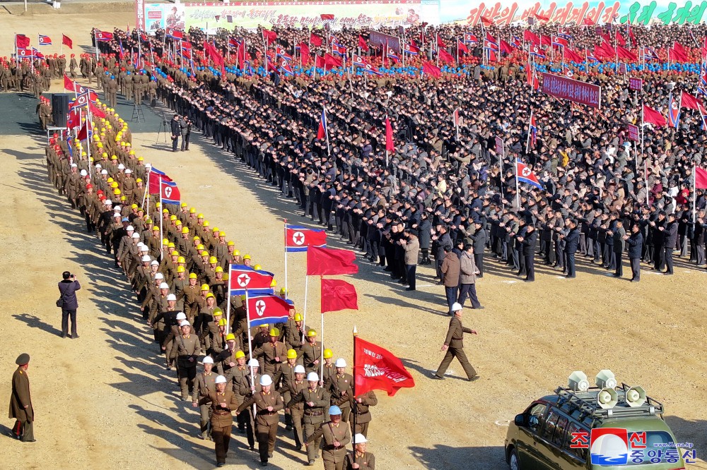 Groundbreaking Ceremony of Regional-industry Factories and Grain Management Station of Hwangju County for Regional Development 20×10 Policy Held in DPRK