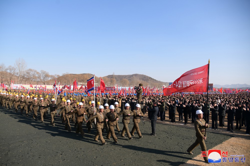 Groundbreaking Ceremony of Regional-industry Factories and Grain Management Station of Hwangju County for Regional Development 20×10 Policy Held in DPRK